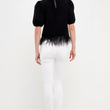Black Feather Edge Top