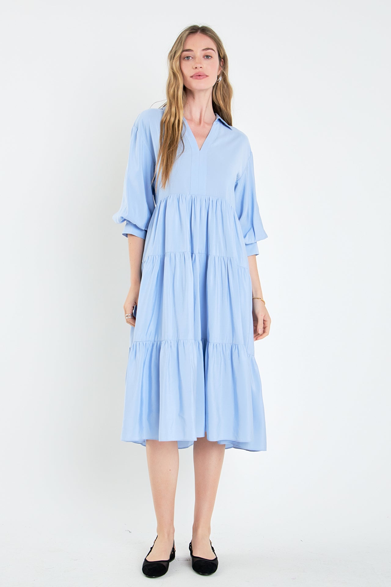 Tiered Midi Dress – English Factory