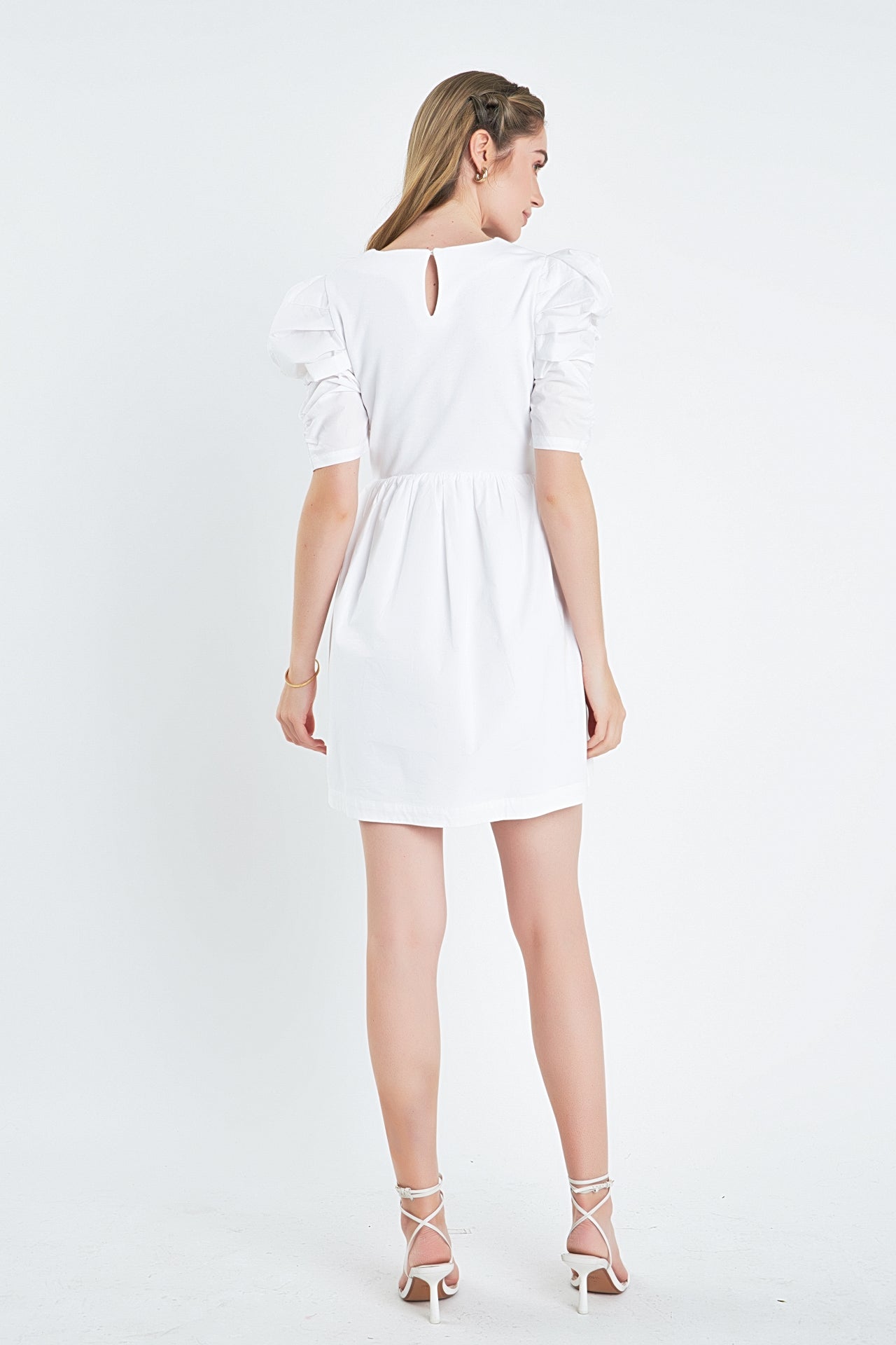 english factory puff sleeve mini dress ENGLISH FACTORY Short Balloon Sleeve Mini Dress