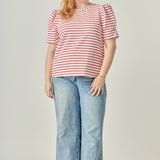 Plus Size Stripe Women Knit Shirt