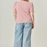 Plus Size Stripe Women Knit Shirt