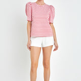 Stripe Women Knit Shirt