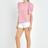 Stripe Women Knit Shirt