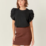 Ruched Sleeve T-Shirt
