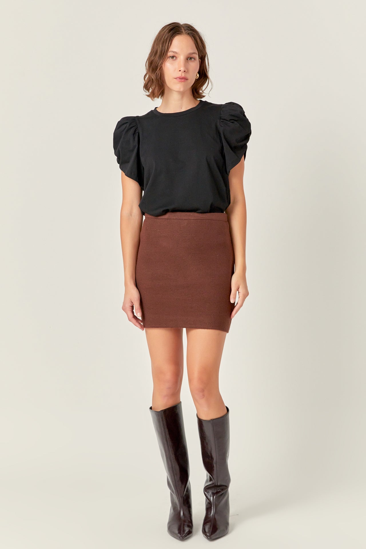 Ruched Sleeve T-Shirt – English Factory Ruched Sleeve T-Shirt – English Factory