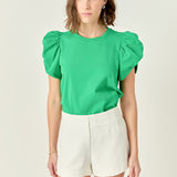 Ruched Sleeve T-Shirt