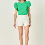 Ruched Sleeve T-Shirt