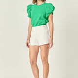 Ruched Sleeve T-Shirt