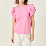 Ruched Sleeve T-Shirt