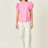 Ruched Sleeve T-Shirt