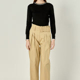 High Waist Belted Wide Leg Pants