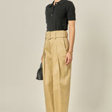 High Waist Belted Wide Leg Pants