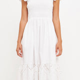 Eyelet Scallop Edge Midi Dress- Sold Out