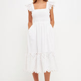 Eyelet Scallop Edge Midi Dress- Sold Out