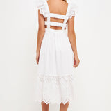 Eyelet Scallop Edge Midi Dress- Sold Out