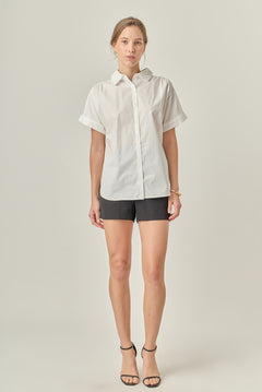 Mixed Media Collared Top
