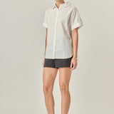 Mixed Media Collared Top