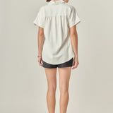 Mixed Media Collared Top