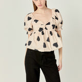 Heart Shape Puff Sleeve Top