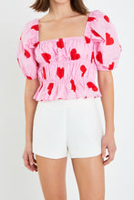 Load image into Gallery viewer, Heart Shape Shirring Top

