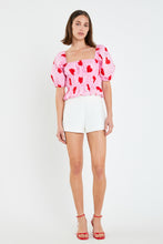 Load image into Gallery viewer, Heart Shape Shirring Top
