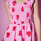 Heart Shape Smocked Mini Dress