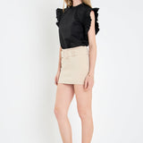 Belted Low Waist Skort