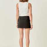 Belted Low Waist Skort