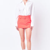 Belted Low Waist Skort