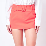 Belted Low Waist Skort