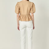 Eyelet Mixed Media Knit Top
