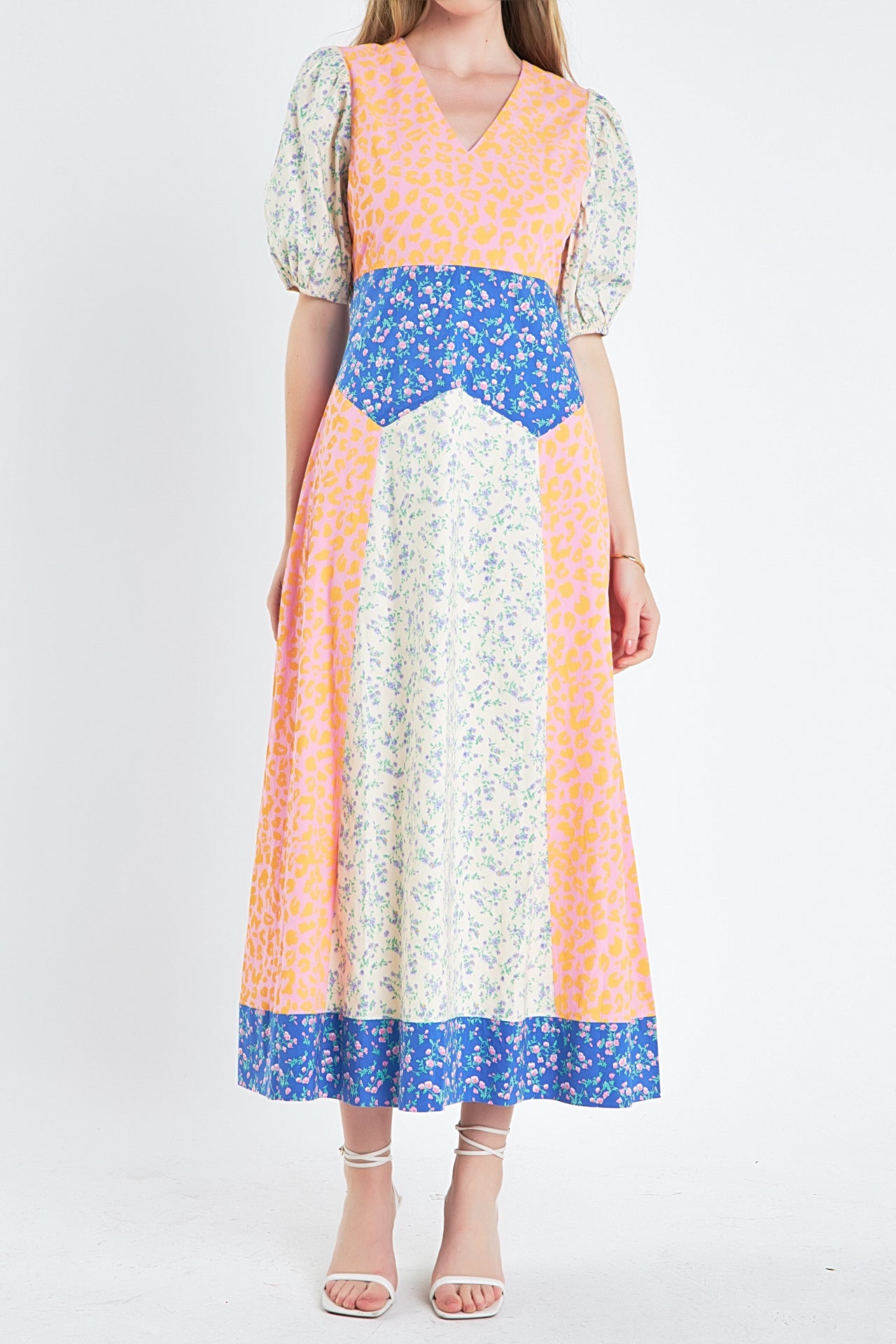Mixed Print Maxi Dress – English Factory