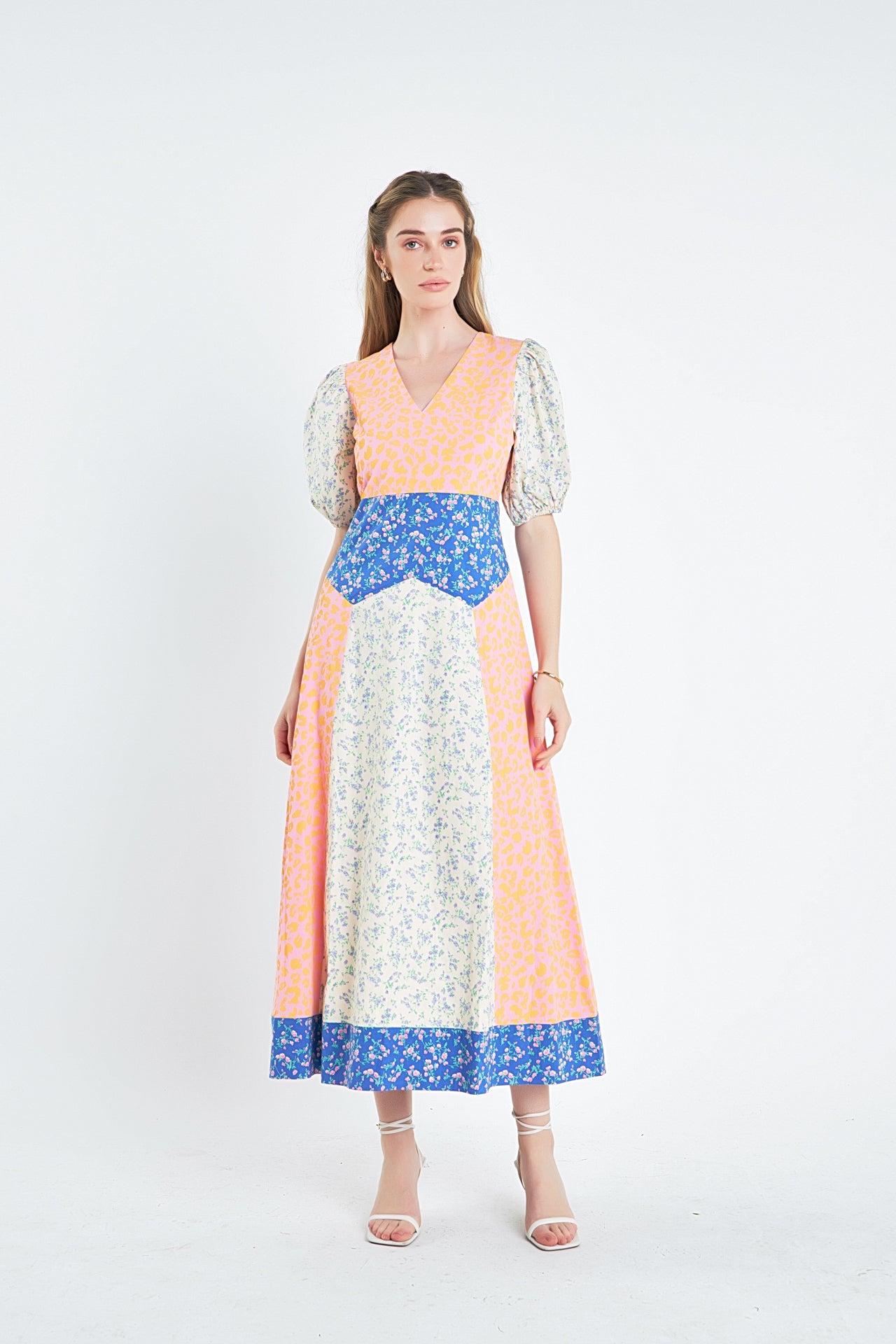 Mixed Print Maxi Dress – English Factory
