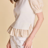 Floral Mixed Media Top