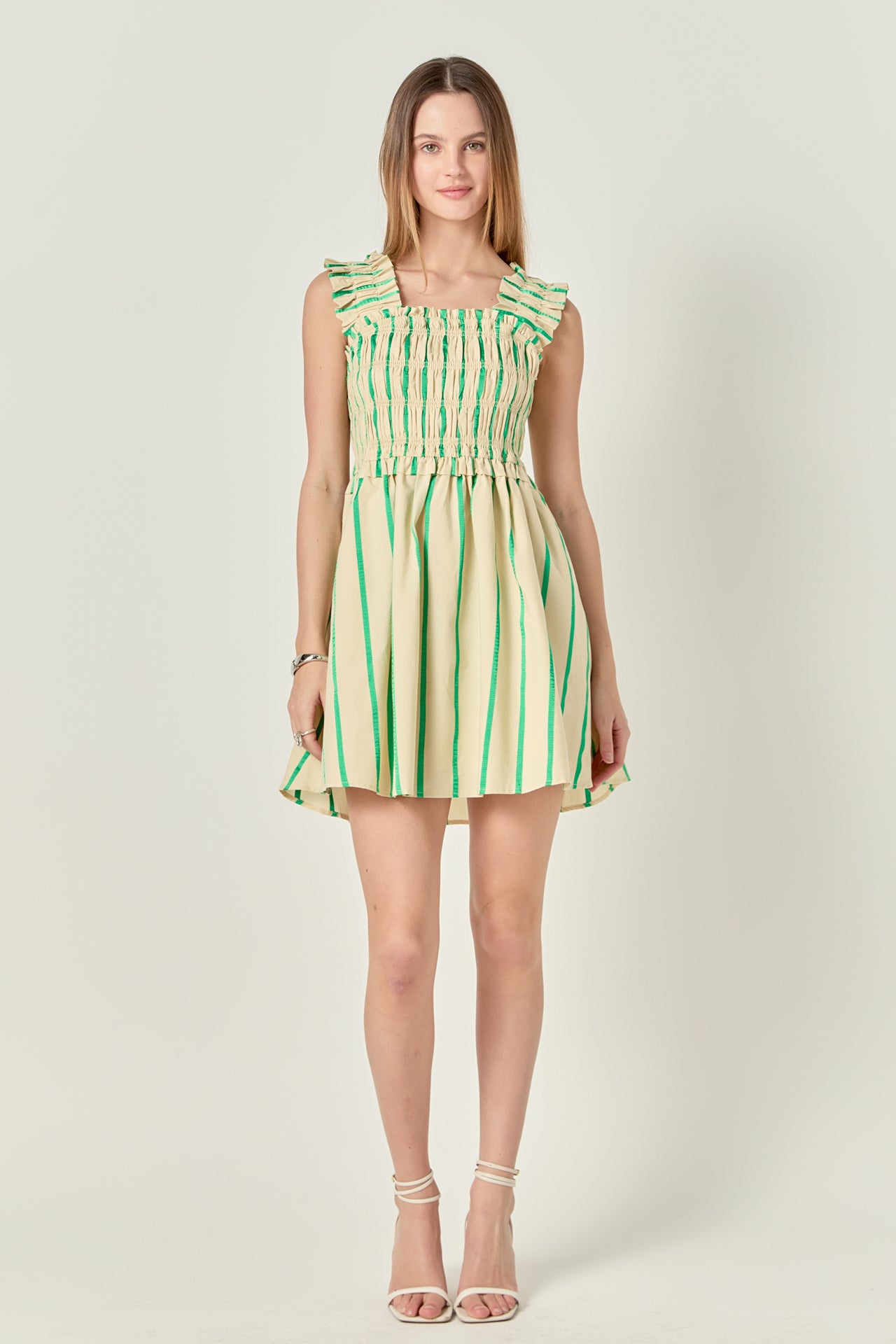 english factory green stripe dress English Factory