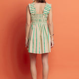 Stripe Ruffled Midi Dress