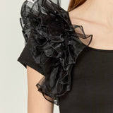 Contrast Organza Top