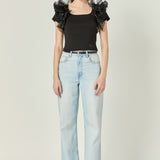 Contrast Organza Top