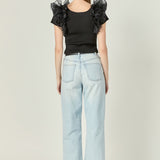 Contrast Organza Top