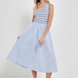 Gingham Check Midi Dress