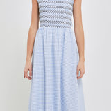 Gingham Check Midi Dress