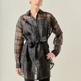 Check Organza Long Shirt