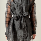 Check Organza Long Shirt