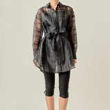 Check Organza Long Shirt