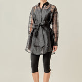 Check Organza Long Shirt