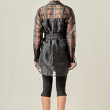 Check Organza Long Shirt