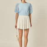 Pom Pom Mixed Media Top