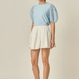 Pom Pom Mixed Media Top