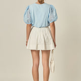 Pom Pom Mixed Media Top