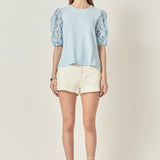 Floral Texture Sleeve Top